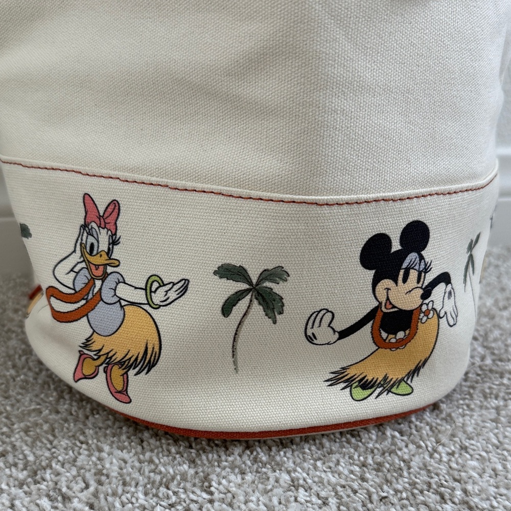Zara Home x Disney Canvas Drawstring Bucket Bag with Disney Hula Characters - Picture 3 of 14